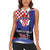 Croatia Independence Day Women Sleeveless Polo Shirt Hrvatska Checkerboard 35th Anniversary