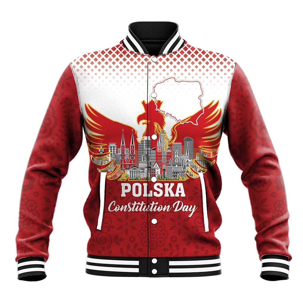 Poland Constitution Day Baseball Jacket Warsaw Capital Mazurek Dabrowskiego