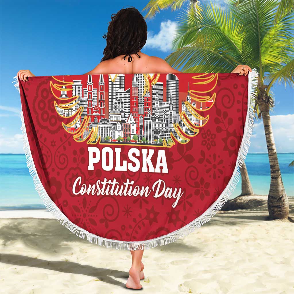 Poland Constitution Day Beach Blanket Warsaw Capital Mazurek Dabrowskiego