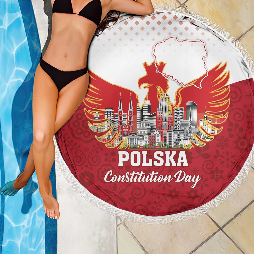 Poland Constitution Day Beach Blanket Warsaw Capital Mazurek Dabrowskiego