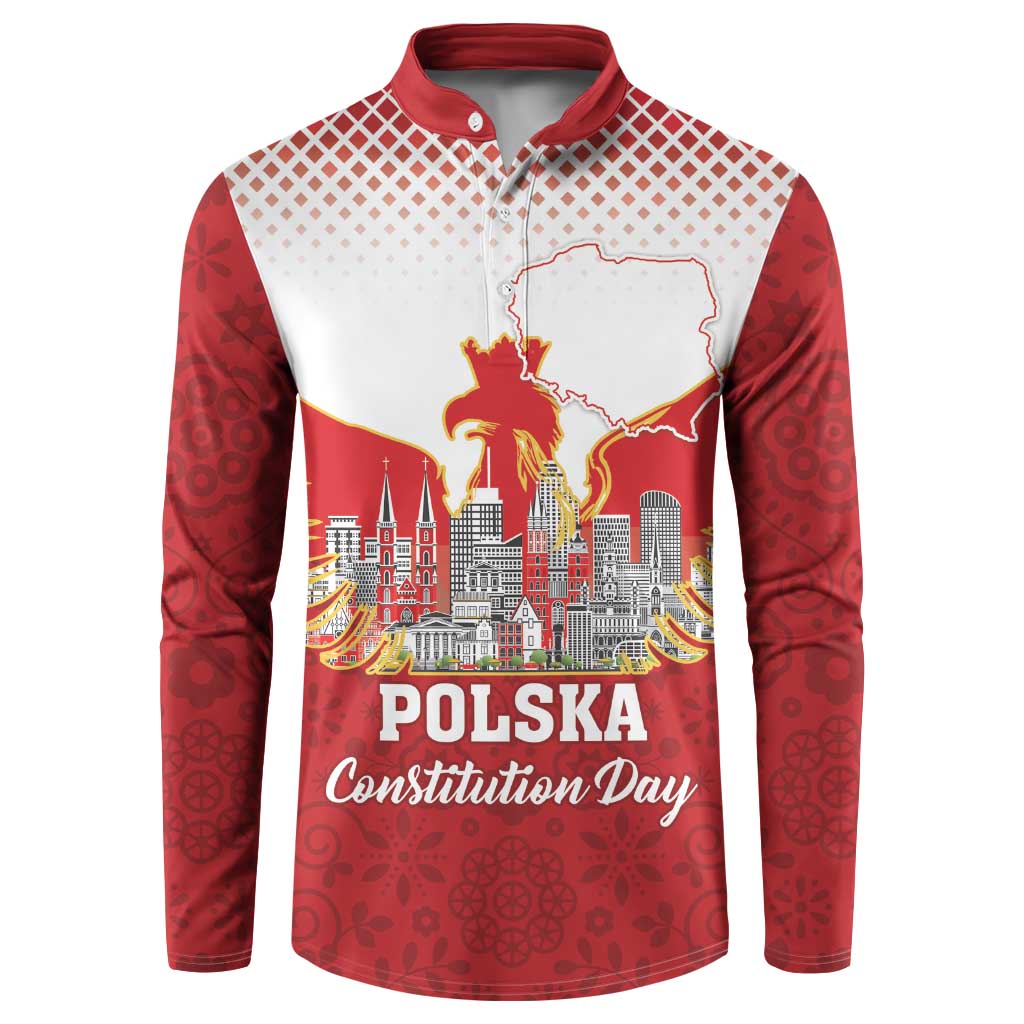 Poland Constitution Day Button Sweatshirt Warsaw Capital Mazurek Dabrowskiego