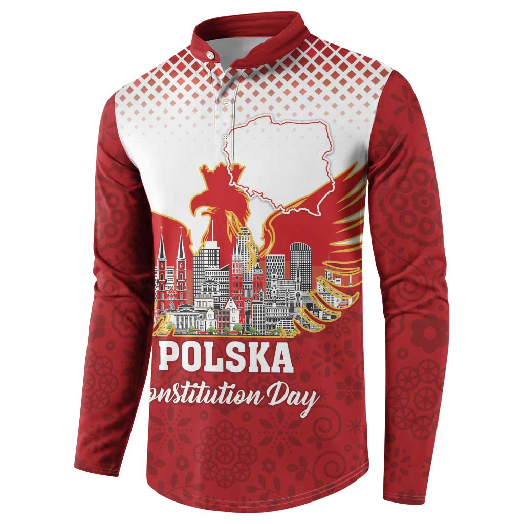 Poland Constitution Day Button Sweatshirt Warsaw Capital Mazurek Dabrowskiego