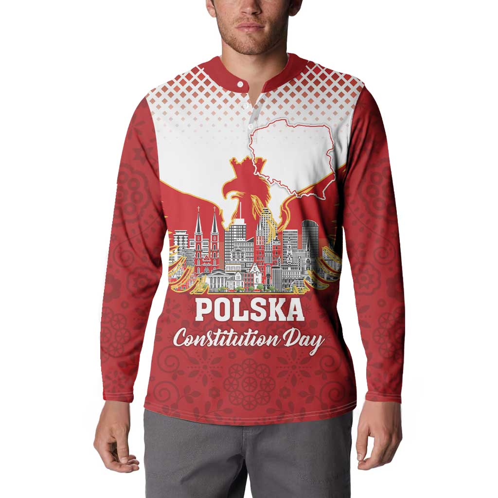 Poland Constitution Day Button Sweatshirt Warsaw Capital Mazurek Dabrowskiego