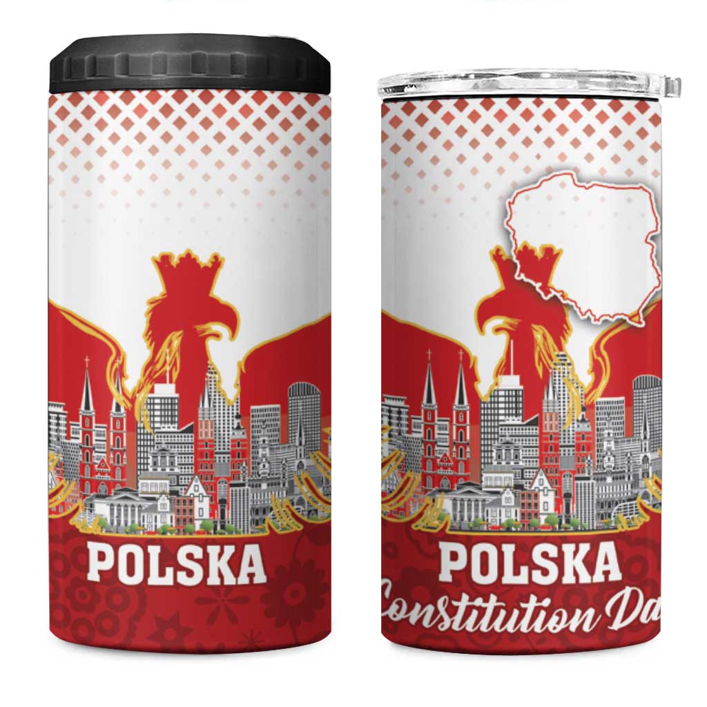 Poland Constitution Day 4 in 1 Can Cooler Tumbler Warsaw Capital Mazurek Dabrowskiego