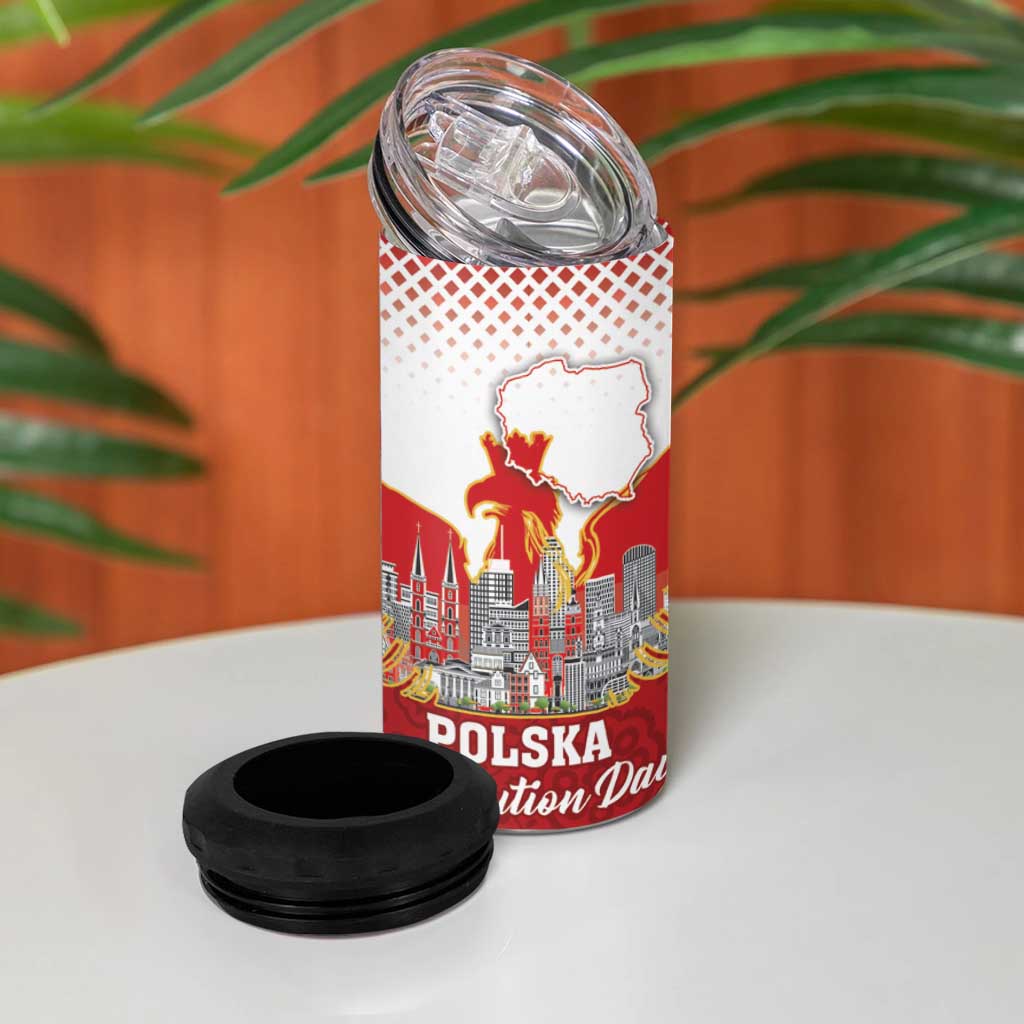 Poland Constitution Day 4 in 1 Can Cooler Tumbler Warsaw Capital Mazurek Dabrowskiego