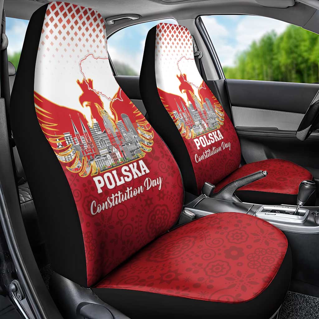 Poland Constitution Day Car Seat Cover Warsaw Capital Mazurek Dabrowskiego
