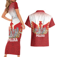 Poland Constitution Day Couples Matching Short Sleeve Bodycon Dress and Hawaiian Shirt Warsaw Capital Mazurek Dabrowskiego