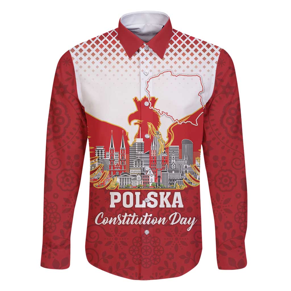 Poland Constitution Day Family Matching Long Sleeve Bodycon Dress and Hawaiian Shirt Warsaw Capital Mazurek Dabrowskiego