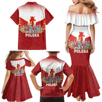 Poland Constitution Day Family Matching Mermaid Dress and Hawaiian Shirt Warsaw Capital Mazurek Dabrowskiego