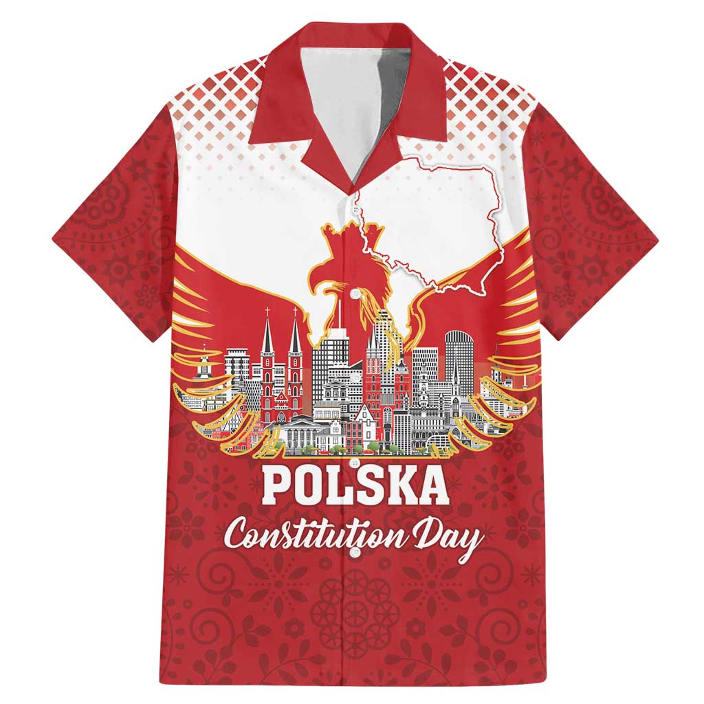 Poland Constitution Day Family Matching Mermaid Dress and Hawaiian Shirt Warsaw Capital Mazurek Dabrowskiego