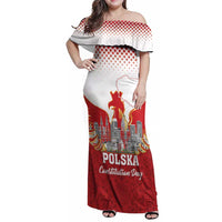 Poland Constitution Day Family Matching Off Shoulder Maxi Dress and Hawaiian Shirt Warsaw Capital Mazurek Dabrowskiego