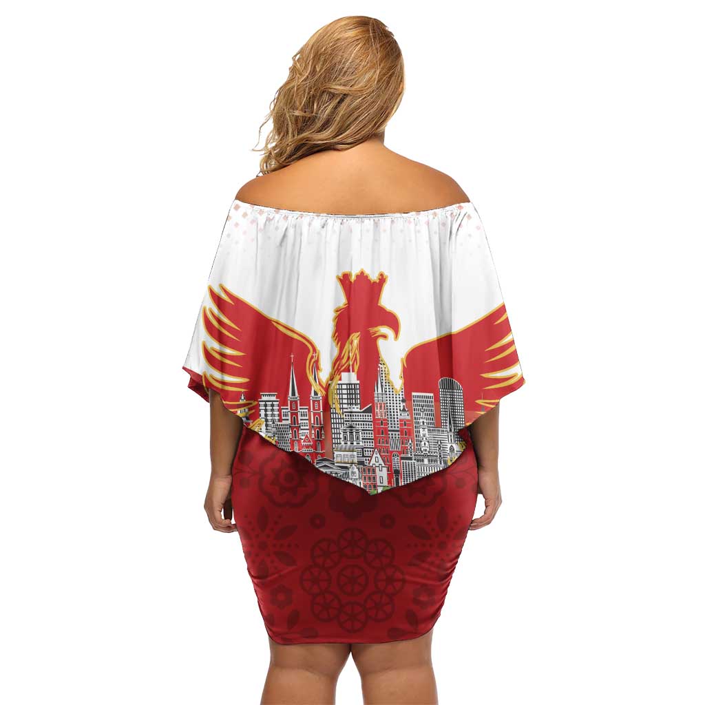 Poland Constitution Day Family Matching Off Shoulder Short Dress and Hawaiian Shirt Warsaw Capital Mazurek Dabrowskiego
