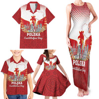 Poland Constitution Day Family Matching Tank Maxi Dress and Hawaiian Shirt Warsaw Capital Mazurek Dabrowskiego