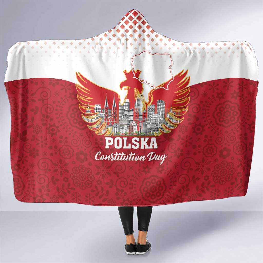 Poland Constitution Day Hooded Blanket Warsaw Capital Mazurek Dabrowskiego