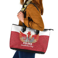 Poland Constitution Day Leather Tote Bag Warsaw Capital Mazurek Dabrowskiego