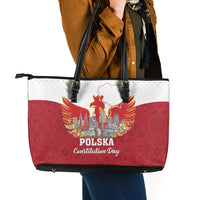Poland Constitution Day Leather Tote Bag Warsaw Capital Mazurek Dabrowskiego