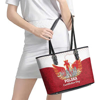 Poland Constitution Day Leather Tote Bag Warsaw Capital Mazurek Dabrowskiego