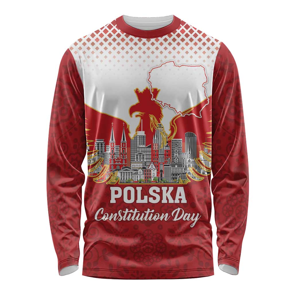 Poland Constitution Day Long Sleeve Shirt Warsaw Capital Mazurek Dabrowskiego