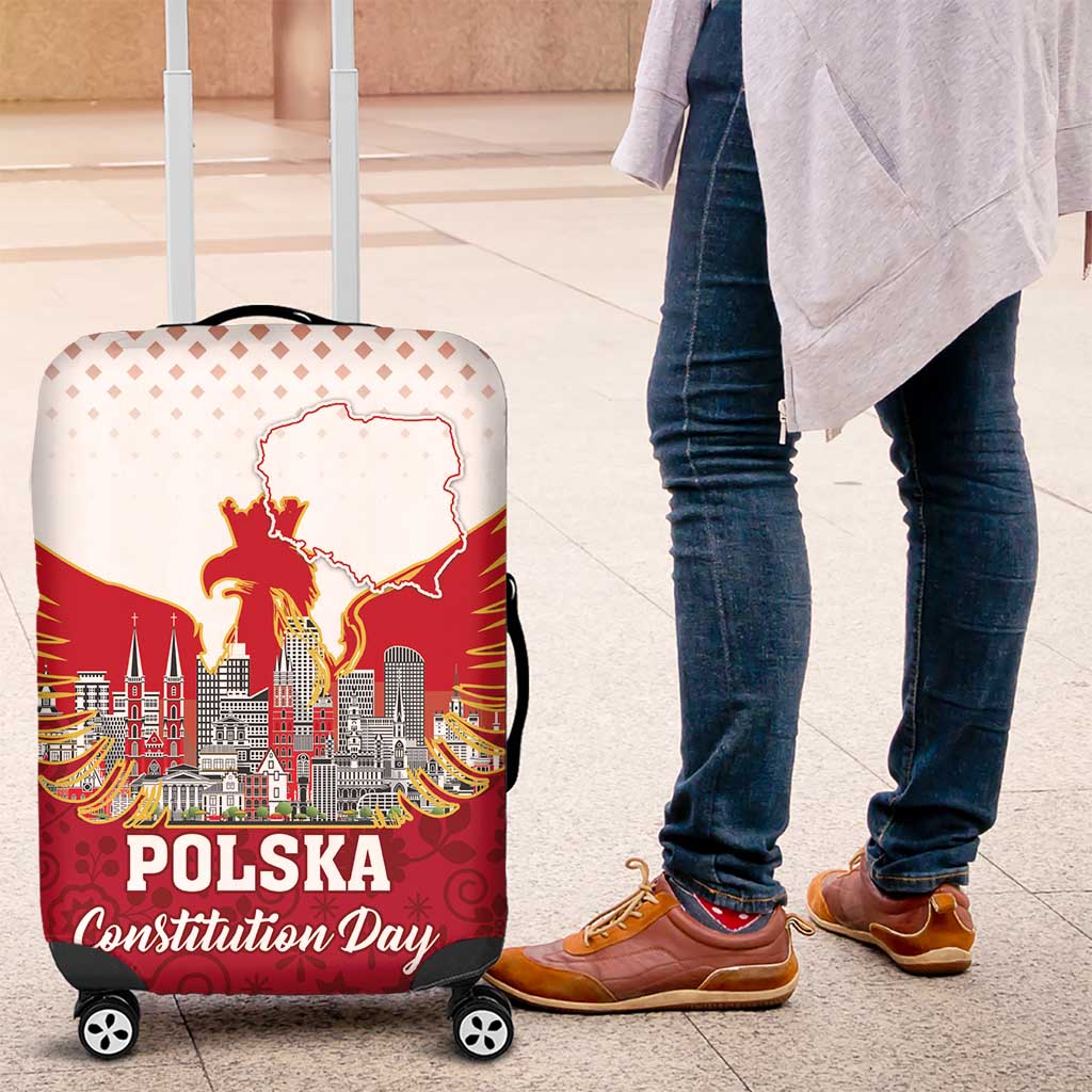 Poland Constitution Day Luggage Cover Warsaw Capital Mazurek Dabrowskiego