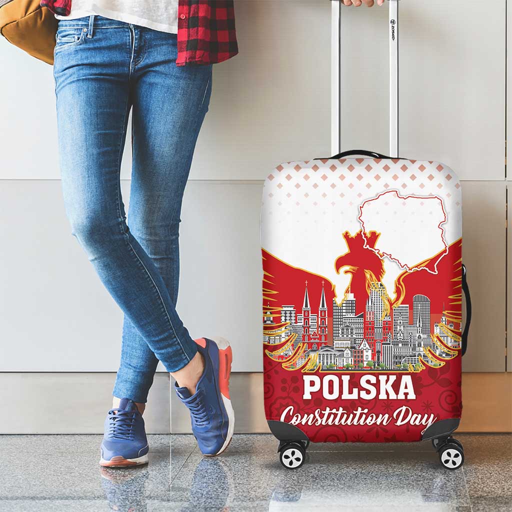 Poland Constitution Day Luggage Cover Warsaw Capital Mazurek Dabrowskiego