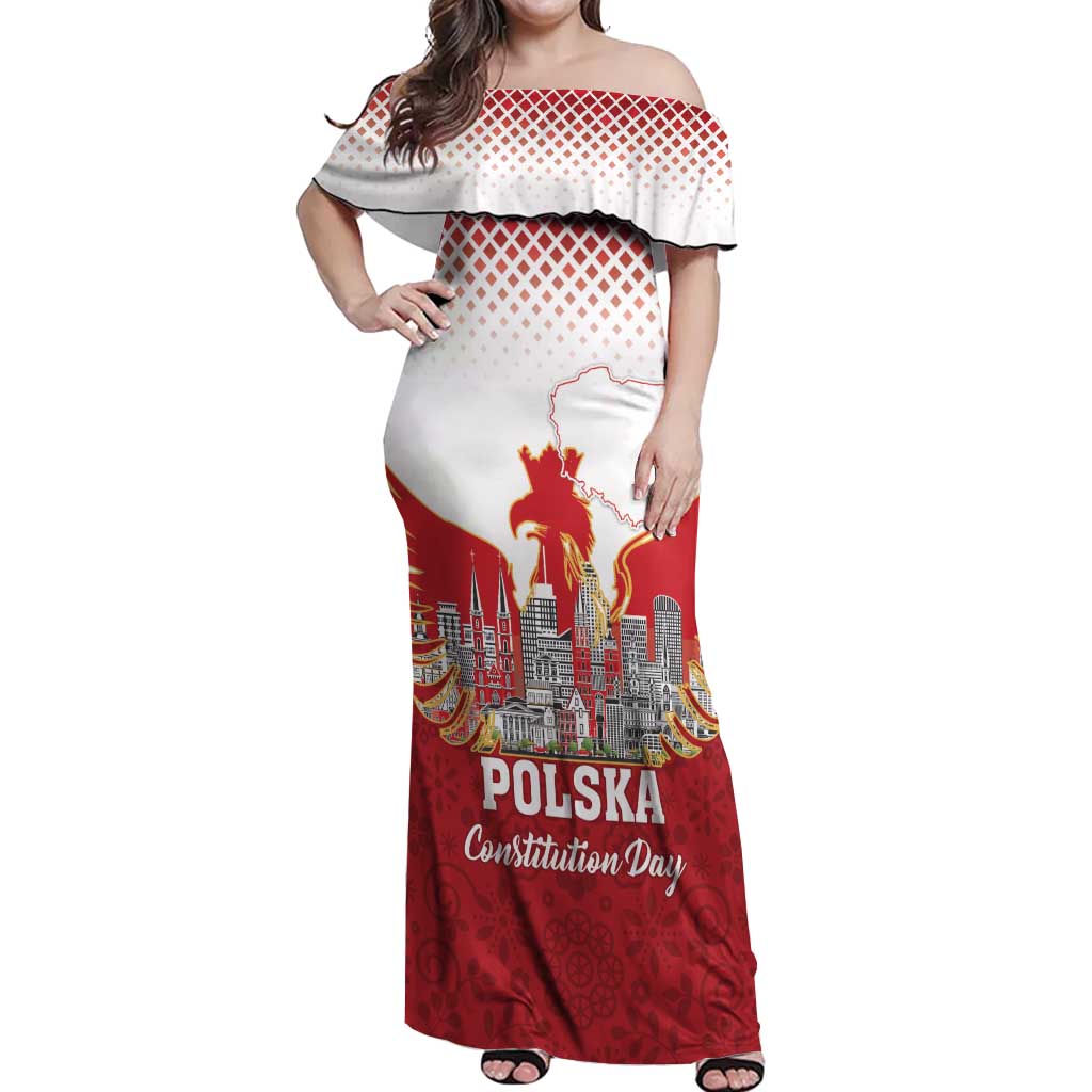 Poland Constitution Day Off Shoulder Maxi Dress Warsaw Capital Mazurek Dabrowskiego