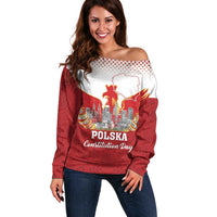 Poland Constitution Day Off Shoulder Sweater Warsaw Capital Mazurek Dabrowskiego