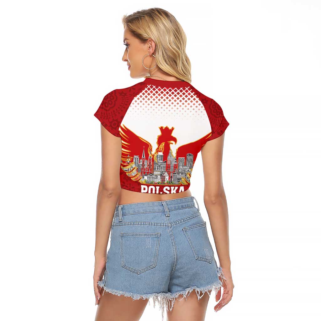 Poland Constitution Day Raglan Cropped T Shirt Warsaw Capital Mazurek Dabrowskiego