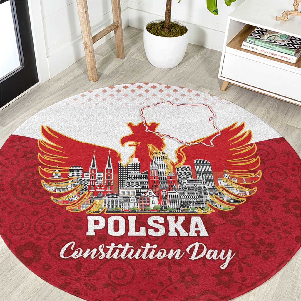Poland Constitution Day Round Carpet Warsaw Capital Mazurek Dabrowskiego