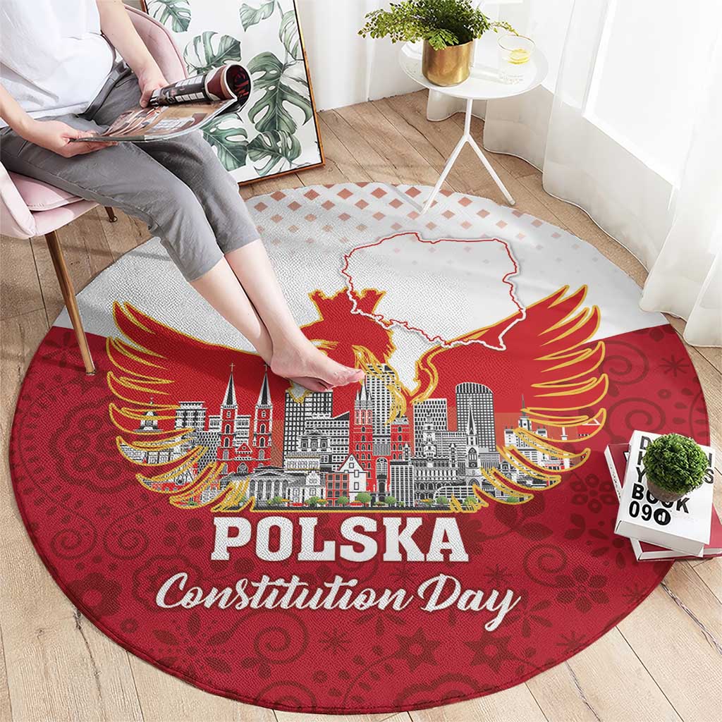 Poland Constitution Day Round Carpet Warsaw Capital Mazurek Dabrowskiego