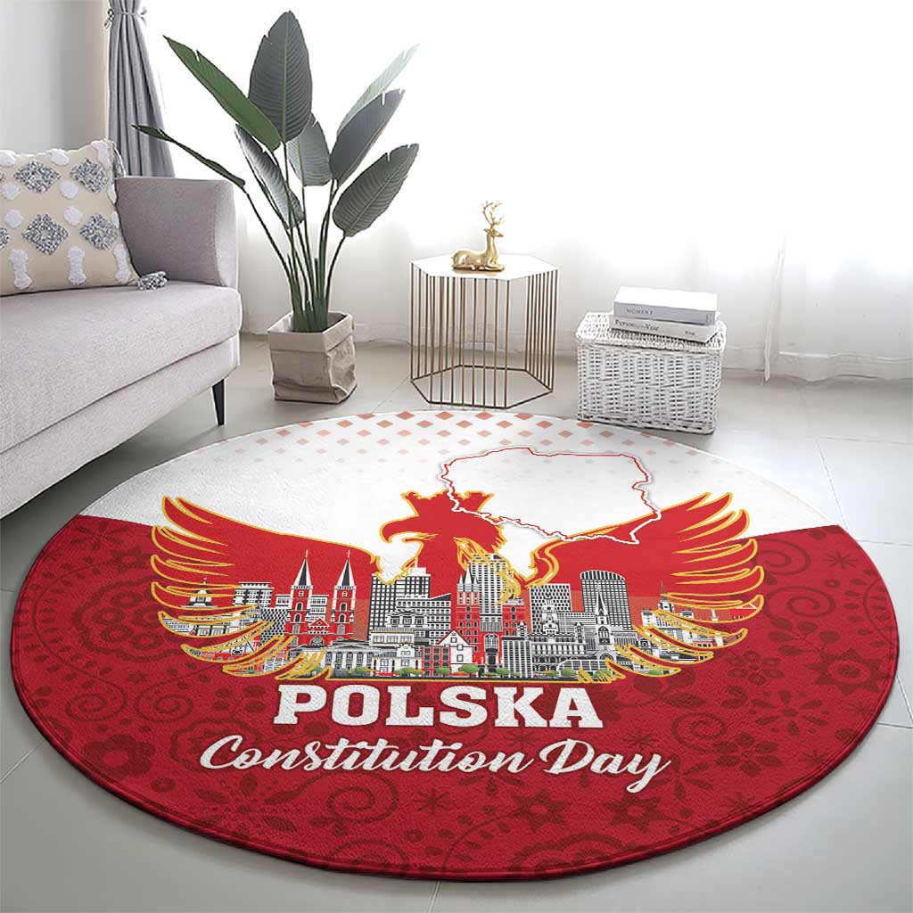 Poland Constitution Day Round Carpet Warsaw Capital Mazurek Dabrowskiego