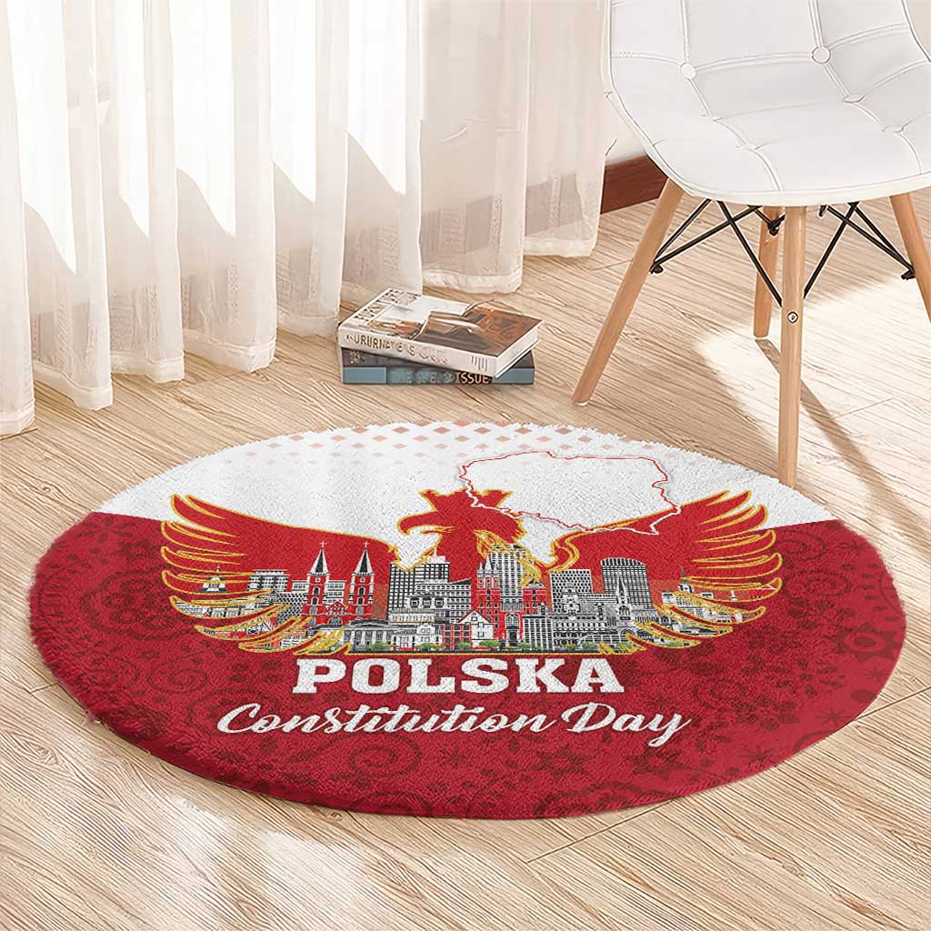 Poland Constitution Day Round Carpet Warsaw Capital Mazurek Dabrowskiego