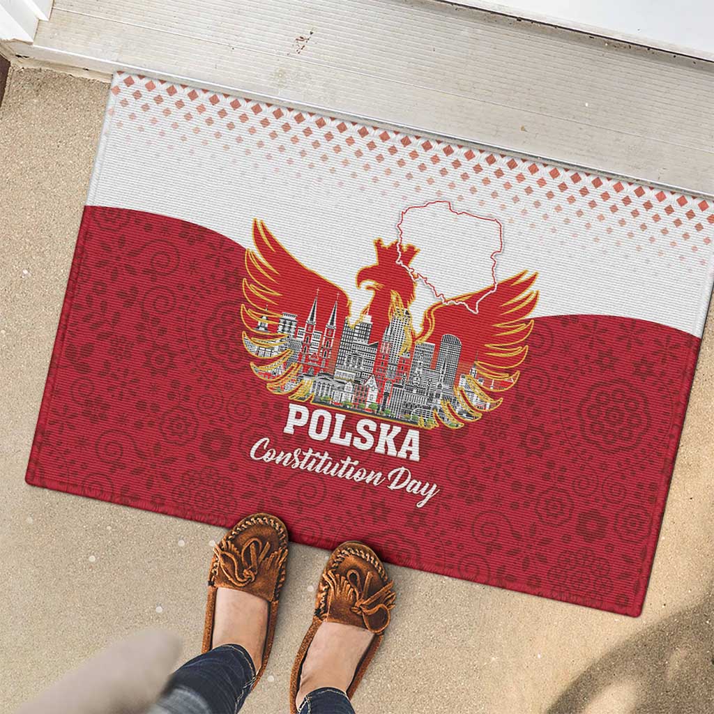 Poland Constitution Day Rubber Doormat Warsaw Capital Mazurek Dabrowskiego