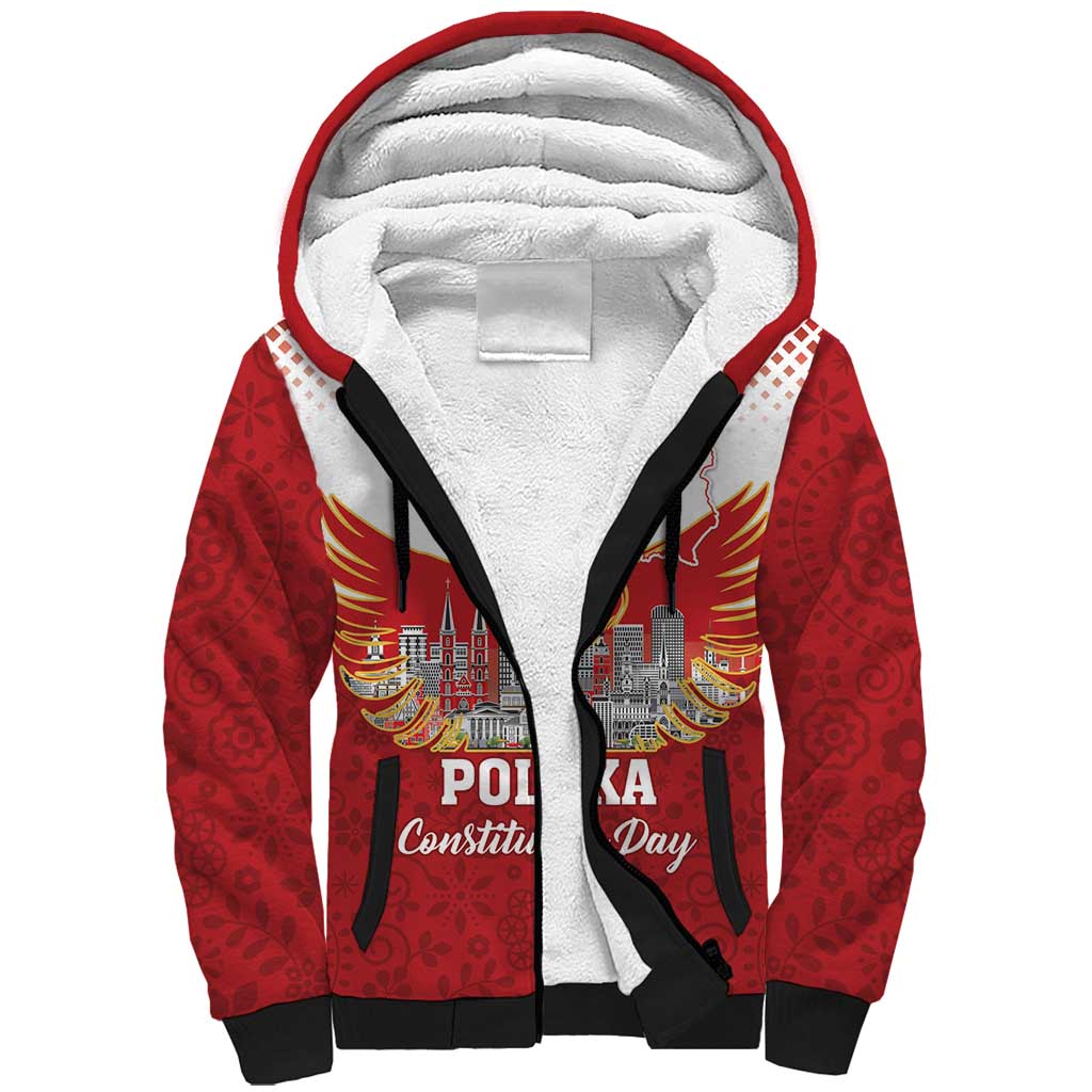 Poland Constitution Day Sherpa Hoodie Warsaw Capital Mazurek Dabrowskiego