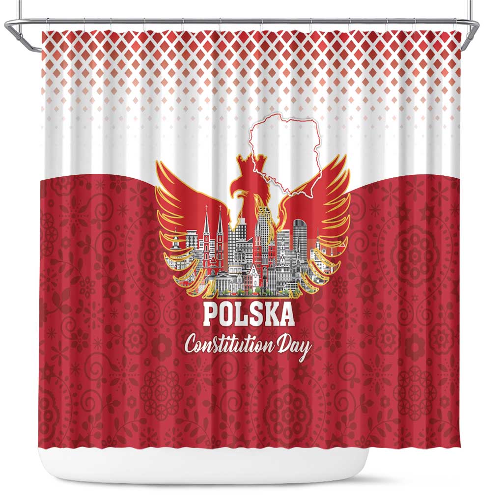 Poland Constitution Day Shower Curtain Warsaw Capital Mazurek Dabrowskiego
