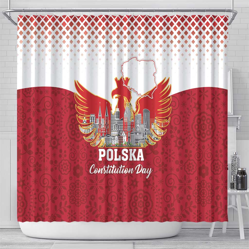 Poland Constitution Day Shower Curtain Warsaw Capital Mazurek Dabrowskiego