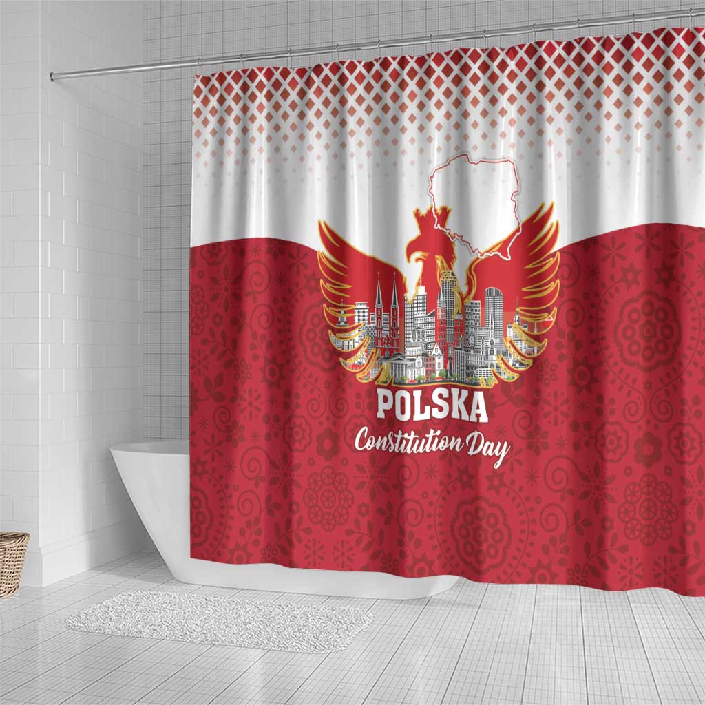 Poland Constitution Day Shower Curtain Warsaw Capital Mazurek Dabrowskiego