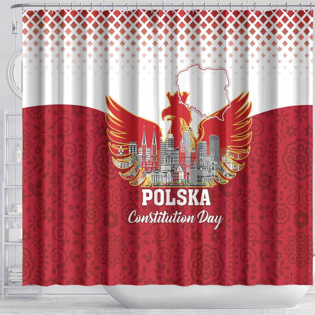 Poland Constitution Day Shower Curtain Warsaw Capital Mazurek Dabrowskiego