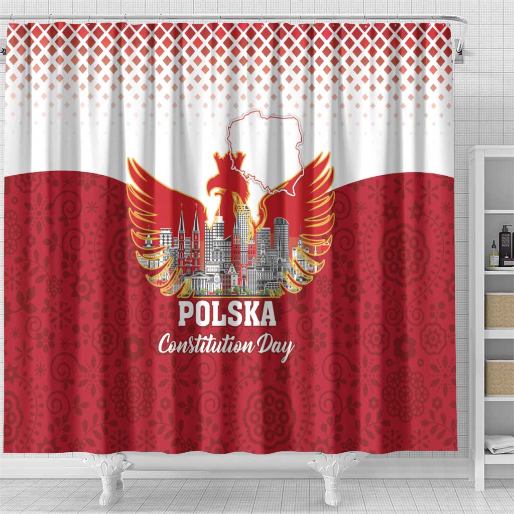 Poland Constitution Day Shower Curtain Warsaw Capital Mazurek Dabrowskiego