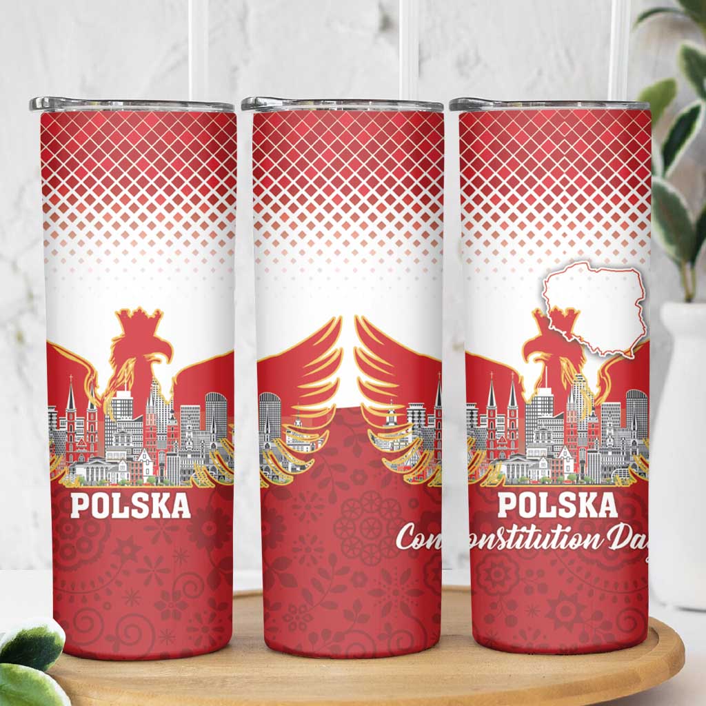 Poland Constitution Day Skinny Tumbler Warsaw Capital Mazurek Dabrowskiego