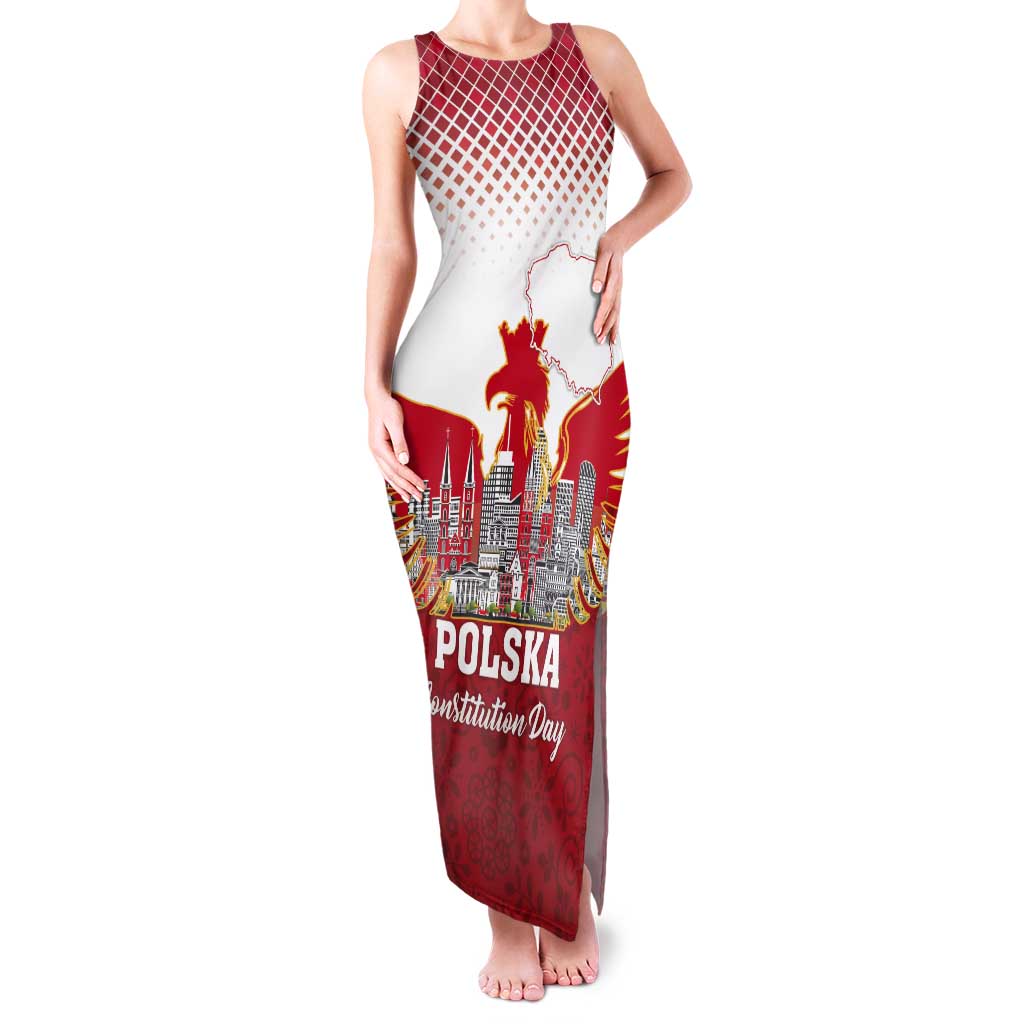 Poland Constitution Day Tank Maxi Dress Warsaw Capital Mazurek Dabrowskiego