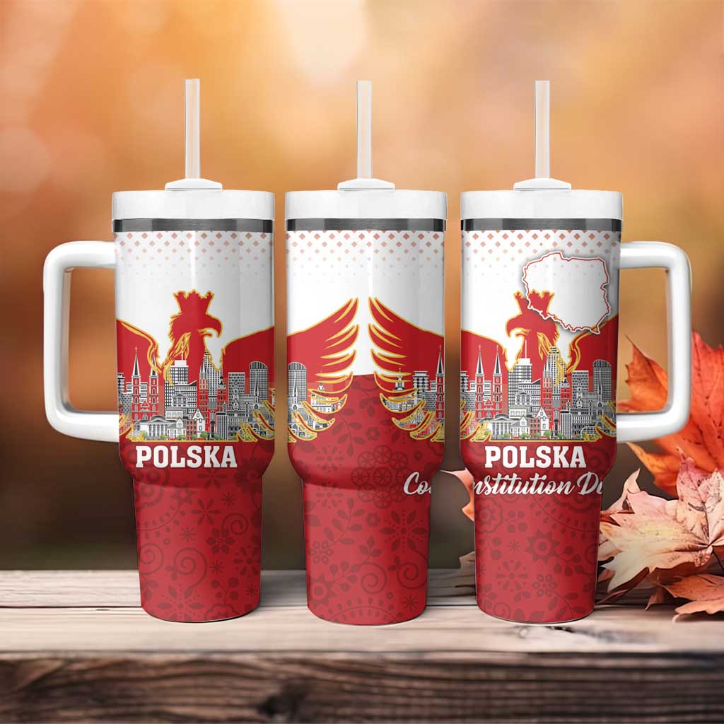 Poland Constitution Day Tumbler With Handle Warsaw Capital Mazurek Dabrowskiego