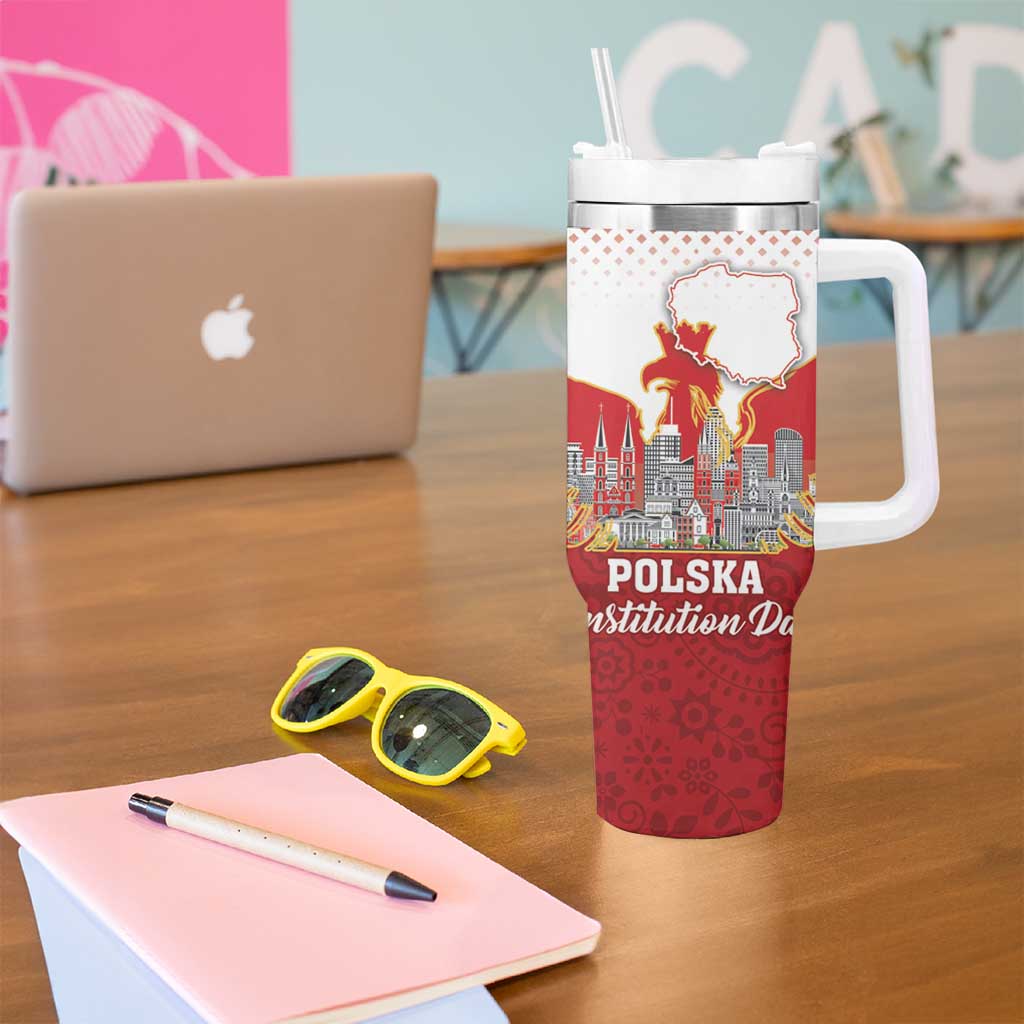 Poland Constitution Day Tumbler With Handle Warsaw Capital Mazurek Dabrowskiego