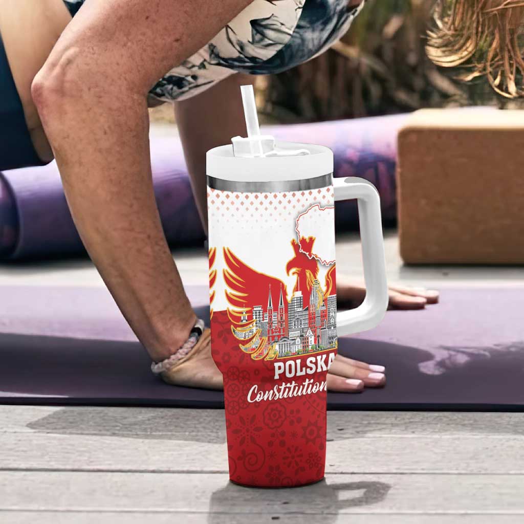 Poland Constitution Day Tumbler With Handle Warsaw Capital Mazurek Dabrowskiego