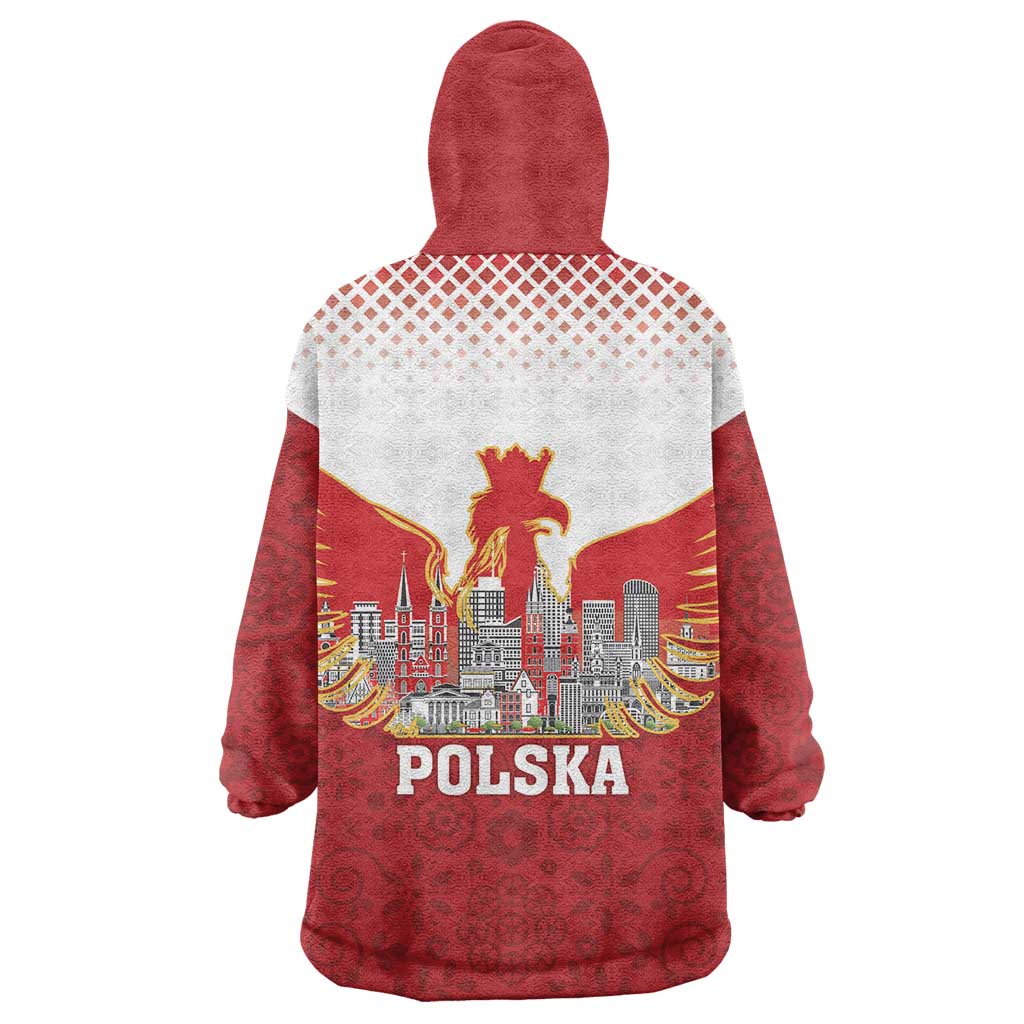 Poland Constitution Day Wearable Blanket Hoodie Warsaw Capital Mazurek Dabrowskiego