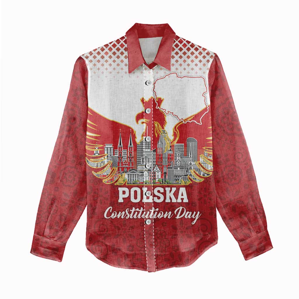 Poland Constitution Day Women Casual Shirt Warsaw Capital Mazurek Dabrowskiego