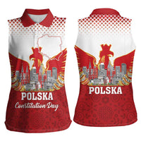 Poland Constitution Day Women Sleeveless Polo Shirt Warsaw Capital Mazurek Dabrowskiego