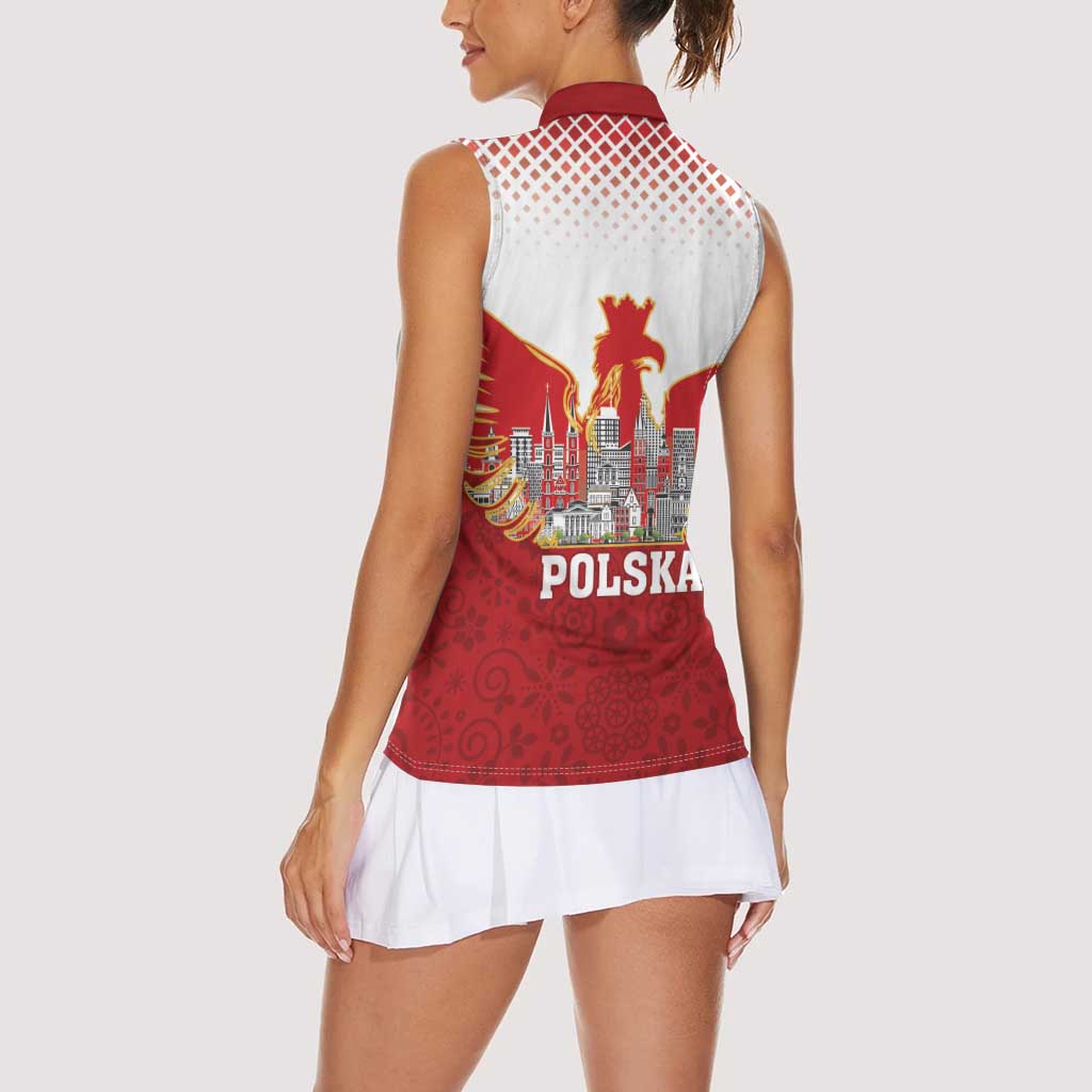 Poland Constitution Day Women Sleeveless Polo Shirt Warsaw Capital Mazurek Dabrowskiego