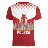 Poland Constitution Day Women V-Neck T-Shirt Warsaw Capital Mazurek Dabrowskiego
