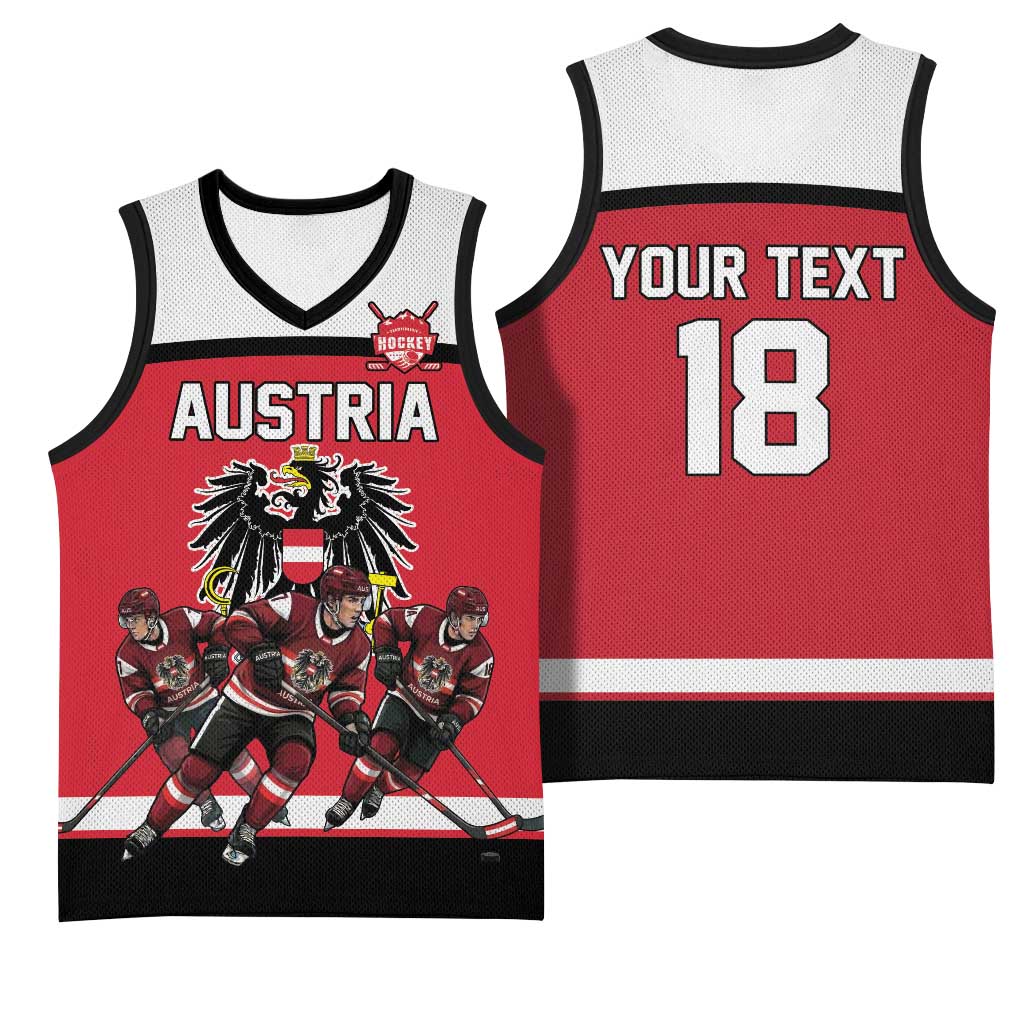 Austria Hockey Custom Basketball Jersey Austrian Eagle Pride