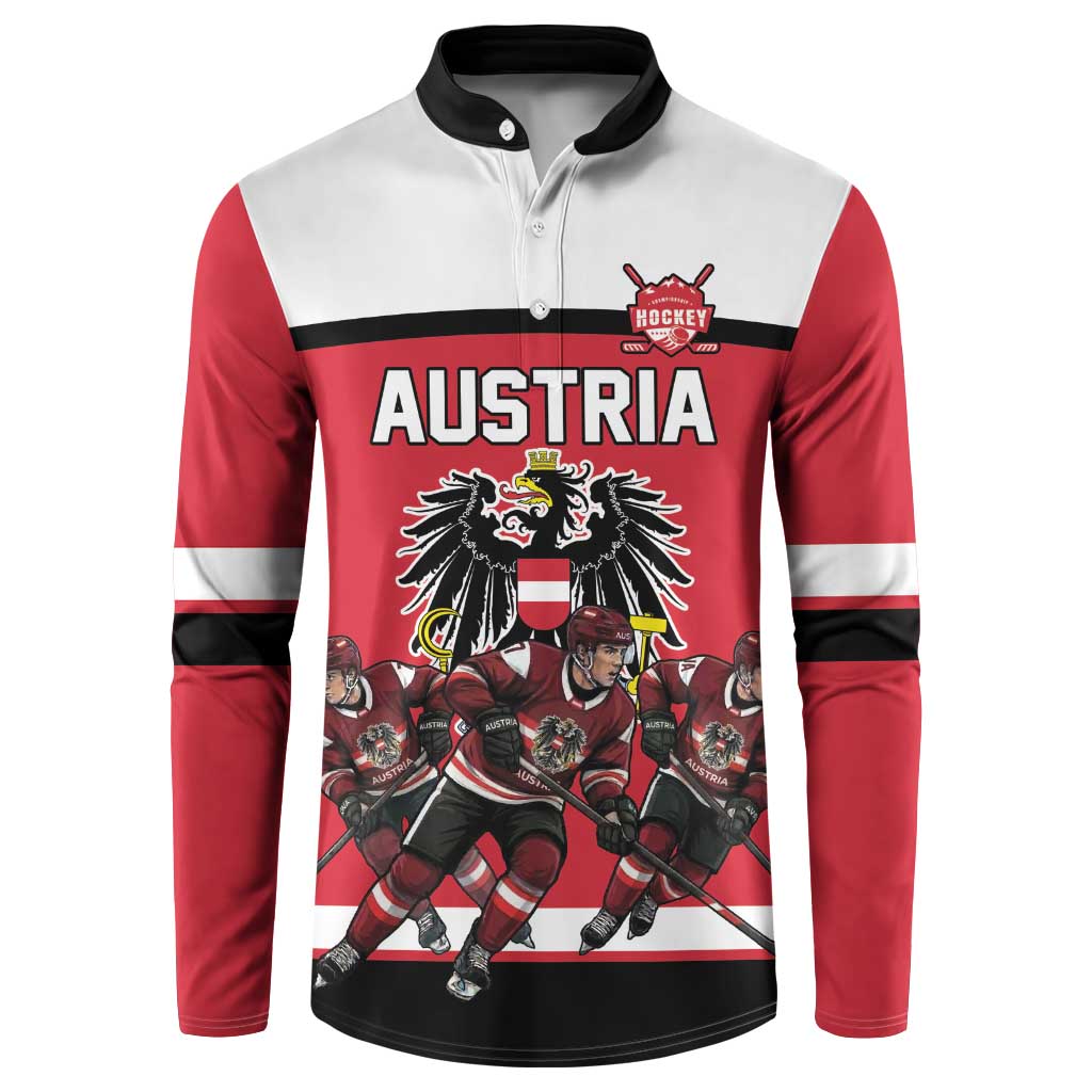 Austria Hockey Custom Button Sweatshirt Austrian Eagle Pride